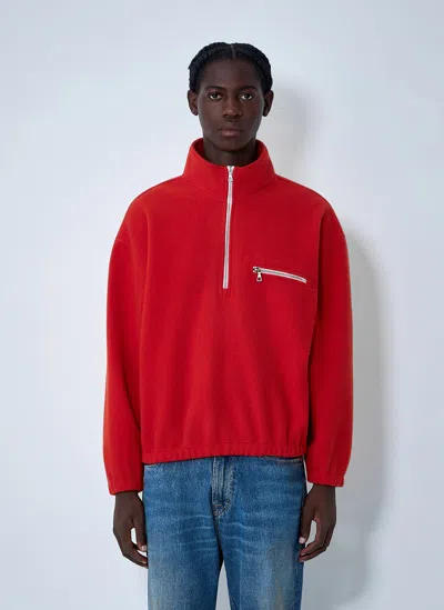 Rier Virgin Wool Zip-up Sweater In Red