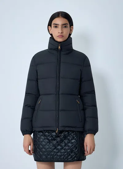 Moncler Puffer Jacket With High Collar And Cuffs In Black