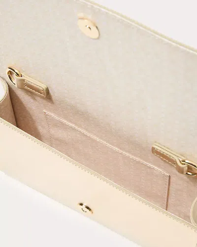 Lilly Pulitzer Brit Leather Logo Clutch In Gold