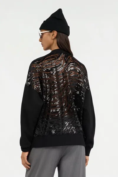Roberto Cavalli Black Sweatshirt With Sequined Back In Black