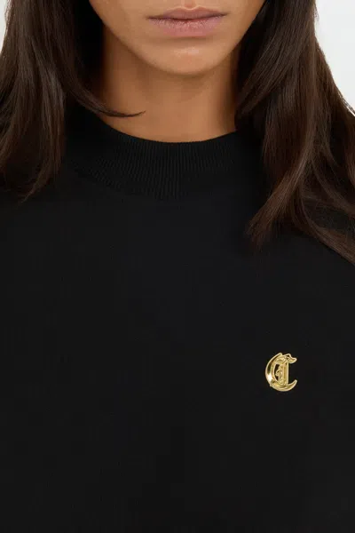 Roberto Cavalli Black Sweatshirt With Sequined Back In Black