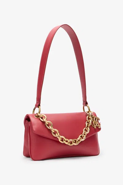 Roberto Cavalli Shoulder Bag With Chain And Charm In Red