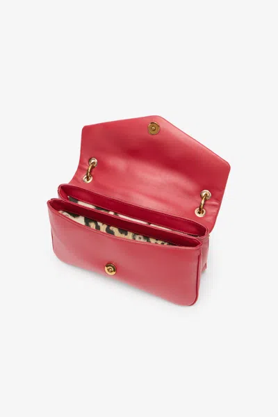 Roberto Cavalli Shoulder Bag With Chain And Charm In Red