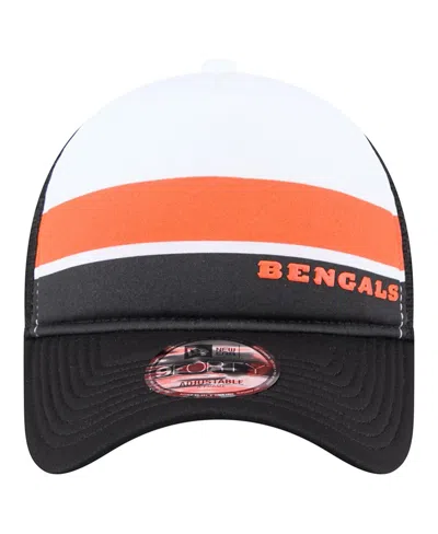 New Era Big Boys And Girls Black Cincinnati Bengals Sport Night Color Block 9forty A-frame Trucker Adjustabl In Black