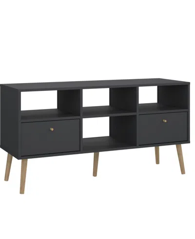 Tvilum 23.94" Wood 2 Drawer And 4 Shelf Tv Stand In Gray