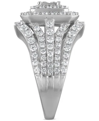 Macy's Diamond Princess Quad Halo Cluster Engagement Ring (2-1/4 Ct. T.w.) In 14k White Gold In Silver