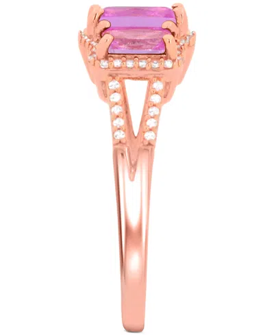 Macy's Lab Grown Sapphire (1-1/3 Ct. T.w) And Lab Grown White Sapphire (1/8 Ct. T.w) Ring In Sterling Silve In Gold