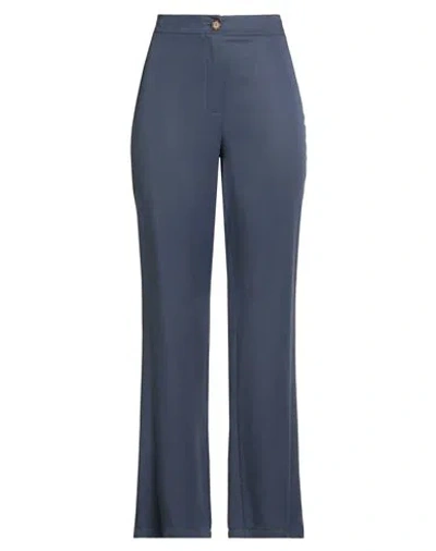 Croche Crochè Woman Pants Navy Size L Rayon In Blue