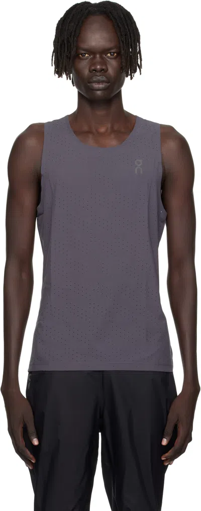 On Gray Race Tank Top In Gray