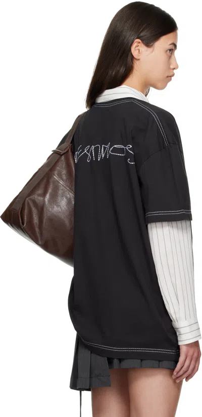 Acne Studios Black Logo T-shirt In Black