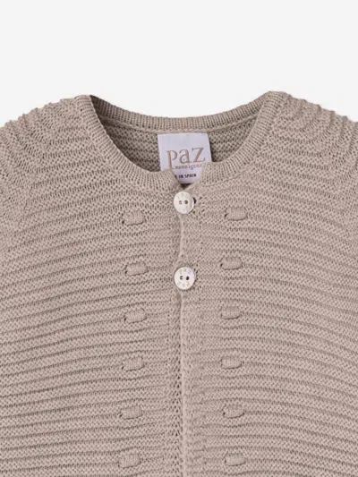 Paz Rodriguez Baby Knitted Cardigan In Gray