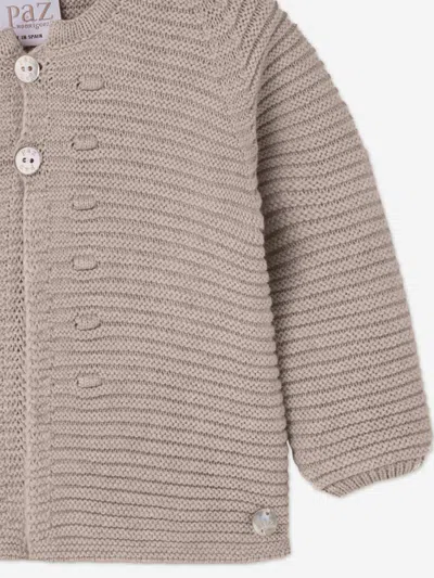 Paz Rodriguez Baby Knitted Cardigan In Gray