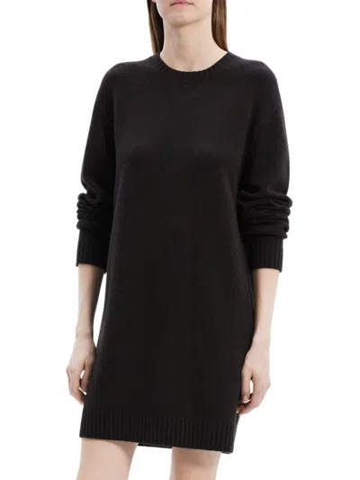 Theory Women's Wool-blend Jersey-knit Sweaterdress In Black