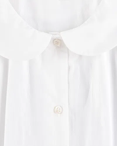 My Mum Made It Curved Collar Cap Sleeve Shirt In White