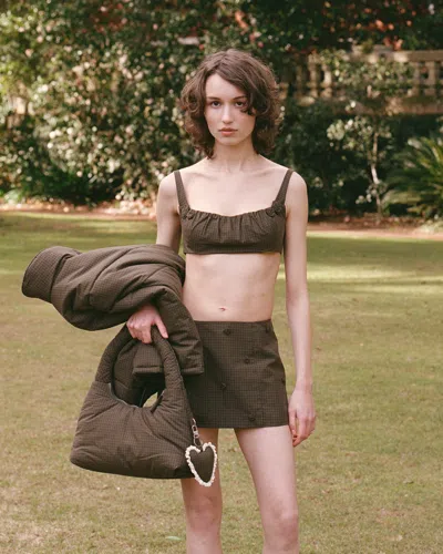 My Mum Made It Rosette Check Bra