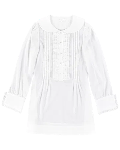 My Mum Made It Ruffle Placket Mini Dress In White