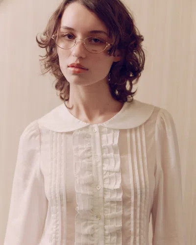 My Mum Made It Ruffle Placket Mini Dress In White