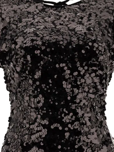 Ganni Sequined Velvet Mini Dress In Black