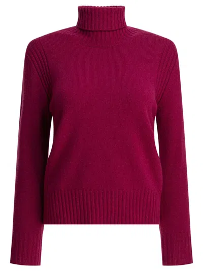 Kangra Cashmere Kangra Ribbed Turtleneck Knitwear In Rich Purple In Purple