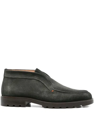 Santoni Suede Lace-up Shoes Rubber Sole In Multi