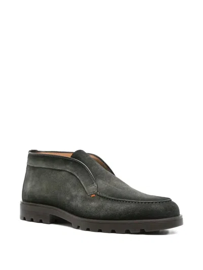 Santoni Suede Lace-up Shoes Rubber Sole In Multi