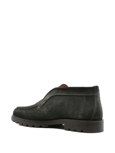 Santoni Suede Lace-up Shoes Rubber Sole In Multi