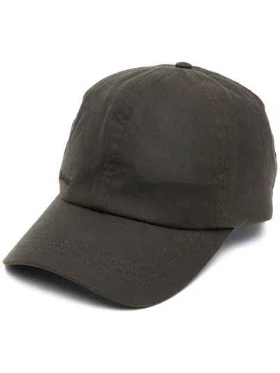 Barbour Embroided-logo Cotton Cap In Brown