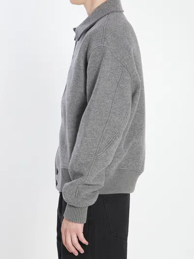 Jacquemus Grey Jacket With Classic Collar And Dropped Shoulders In Wool Man In Gray