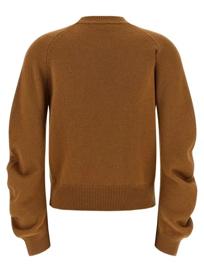 Nude Crew Neck Cuffed-sleeve Sweater In Brown