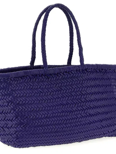 Dragon Diffusion Large Bamboo Triple Jump Chevron-weave Shoulder Bag In Purple