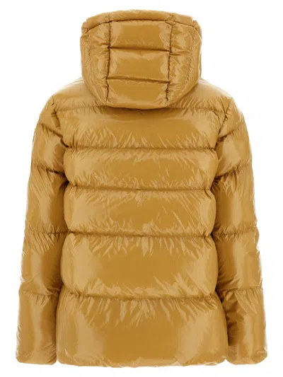 Pinko Nylon Padded Down Jacket In Yellow