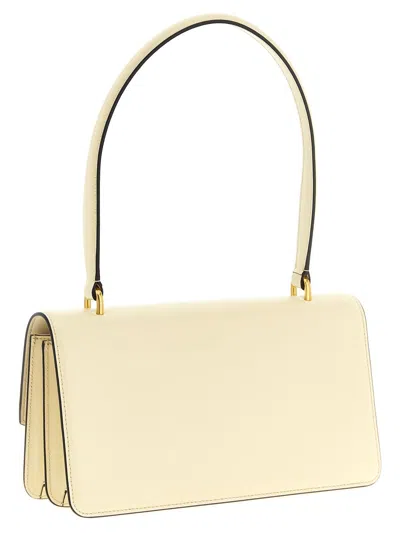 Valentino Garavani  Garavani Vain Bag With Handle In Shiny Calfskin Woman Butter Uni In White