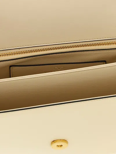 Valentino Garavani  Garavani Vain Bag With Handle In Shiny Calfskin Woman Butter Uni In White