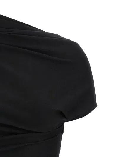 Entire Studios Flap Draped Short-sleeve Top In Black