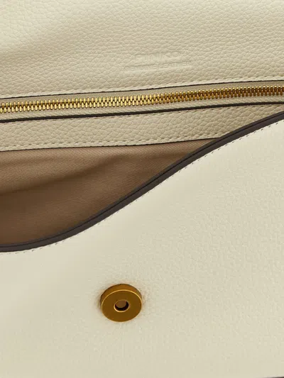 Pinko Love One Classic Slouchy Clutch In White