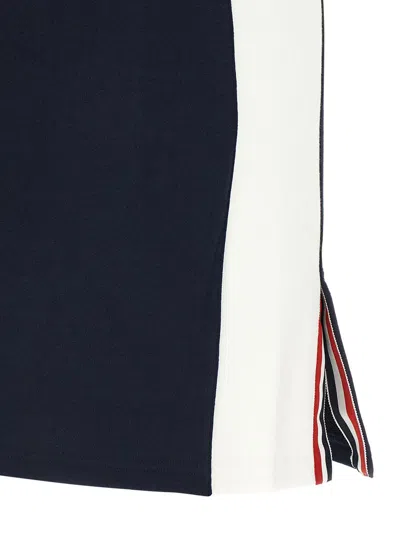 Thom Browne Cotton Miniskirt Featuring Adjustable Waist In Blue