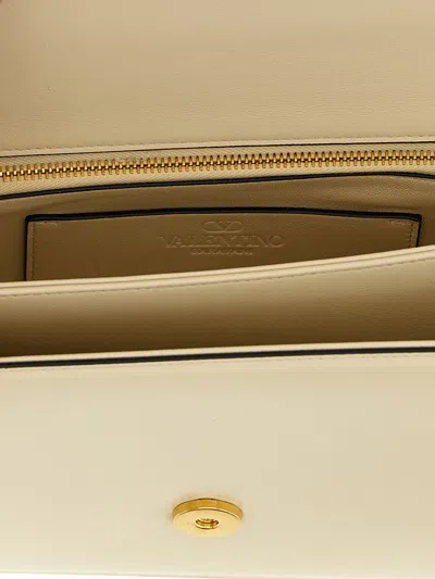 Valentino Leather Vlogo Signature Shoulder Bag In White