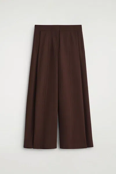 Cos Relaxed Wool-blend Wide-leg Pants In Red