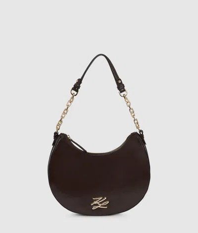 Karl Lagerfeld Moonbag Naplack In Brown