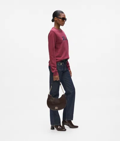 Karl Lagerfeld Moonbag Naplack In Brown