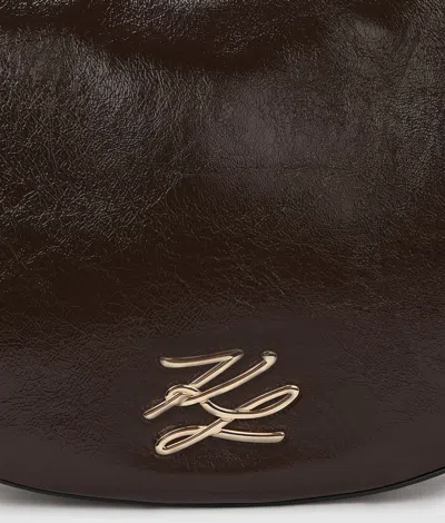 Karl Lagerfeld Moonbag Naplack In Brown