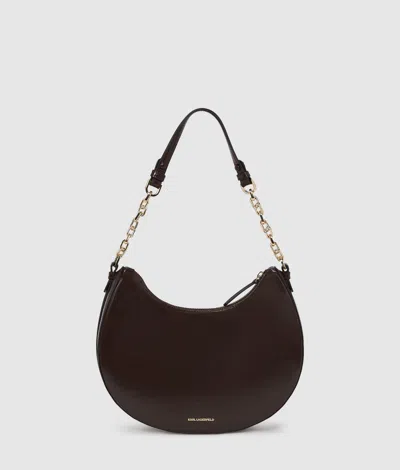 Karl Lagerfeld Moonbag Naplack In Brown