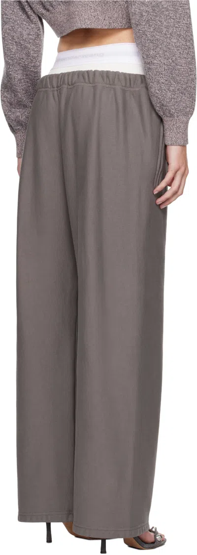 Alexander Wang Logo-embellished Stretch Track Pants In Gray