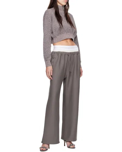 Alexander Wang Logo-embellished Stretch Track Pants In Gray
