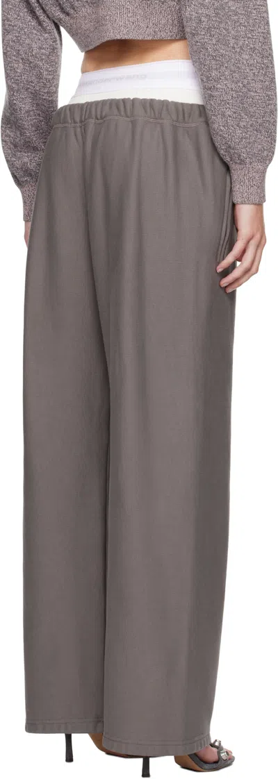 Alexander Wang Logo-embellished Stretch Track Pants In Gray