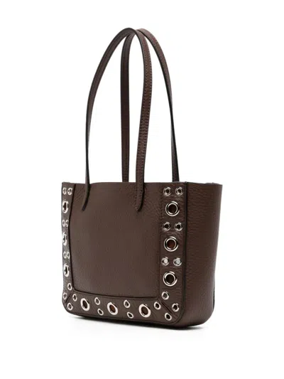 Valentino Garavani Nellcote Mini Shopping Tote Bag In Suede In Brown