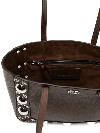 Valentino Garavani Nellcote Mini Shopping Tote Bag In Suede In Brown