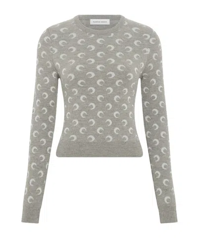 Marine Serre Crescent Moon Pattern Knit Cardigan In Multi