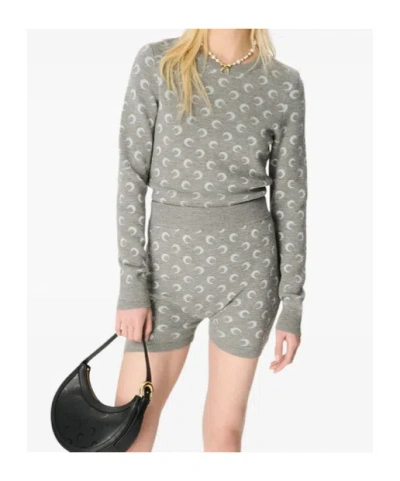 Marine Serre Crescent Moon Pattern Knit Cardigan In Multi