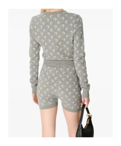 Marine Serre Crescent Moon Pattern Knit Cardigan In Multi